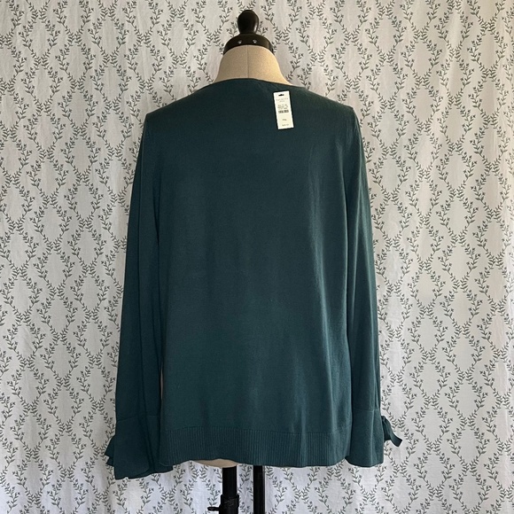 Talbots Green-Blue Long-Sleeve Blouse - Picture 6 of 6